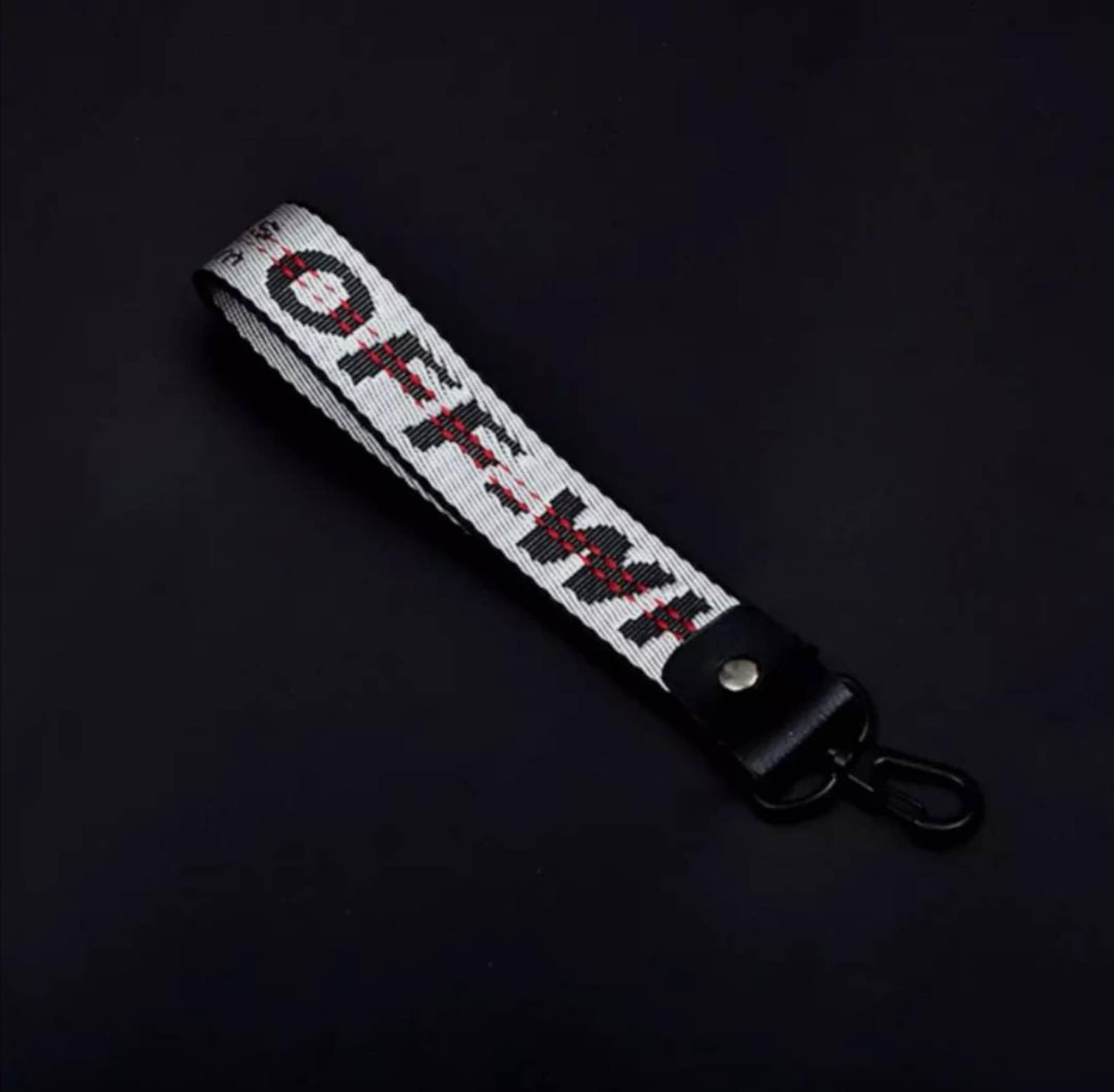 Off White Style Keychain Keyring Wristlet Wrist Strap Etsy