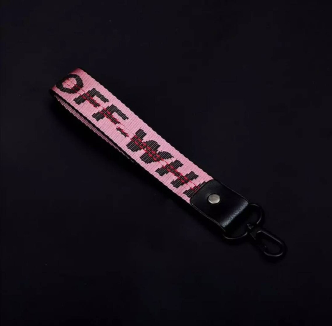Off White Style Keychain Keyring Wristlet Wrist Strap Etsy
