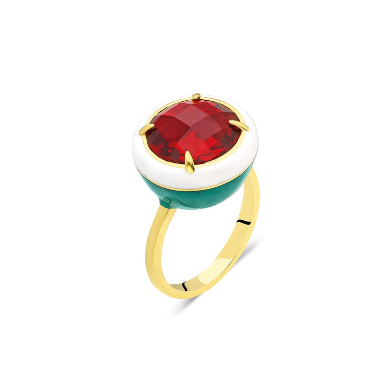 CZ Ruby Multicolor Ring