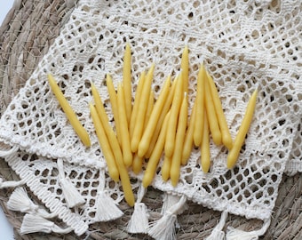 Hand Dipped Beeswax Taper Candle Set: 20 Minute Meditation Candles