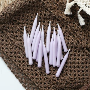 20 Minute Hand Dipped Lavender Beeswax Candles, Taper Candles for Relaxation, Meditation, and Spiritual Practices, Candle Gift Set
