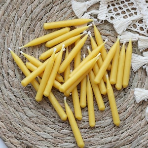 20 Minute Hand Dipped Beeswax Candles, Taper Candle, Natural Beeswax Candle, Yoga Candle, Meditation Candle, Candle Gift Set