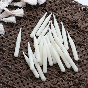 20 Minute Hand Dipped White Beeswax Candles, Taper Candles for Relaxation, Meditation, and Spiritual Practices, Candle Gift Set