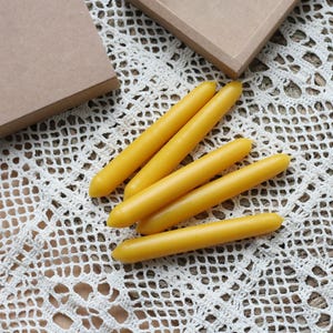 Set of 5, Hand Dipped Beeswax Candles, Taper Candle, Natural Beeswax Candle, Yoga Candle, Meditation Candle, Candle Gift Set