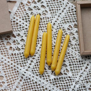 Set of 6, Hand Dipped Beeswax Candles, Taper Candle, Natural Beeswax Candle, Yoga Candle, Meditation Candle, Candle Gift Set