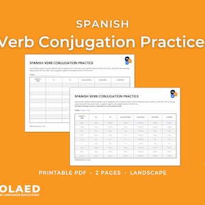 Spanish Verb Conjugation Practice Sheet