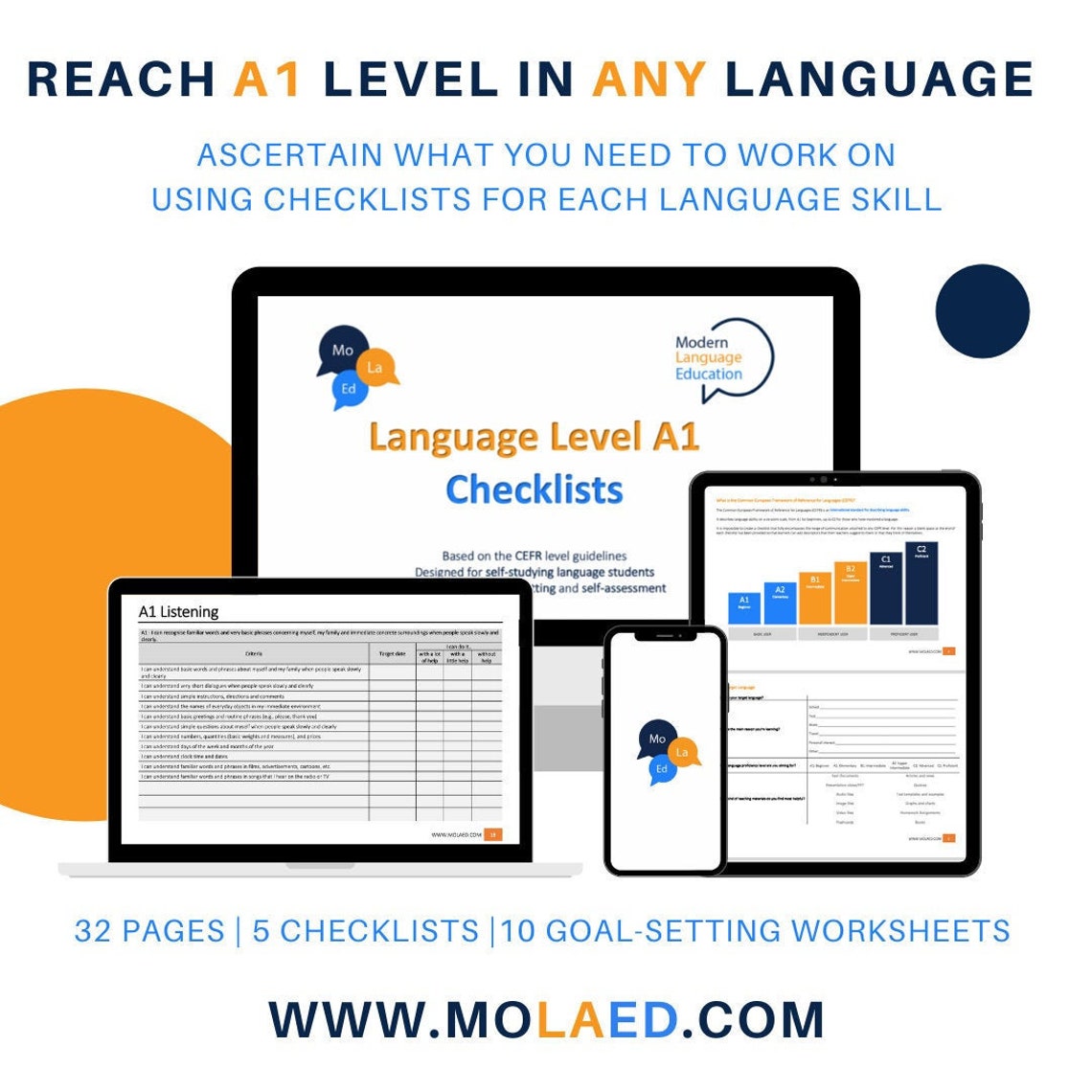 A1 Language Level Checklists Workbook | Etsy
