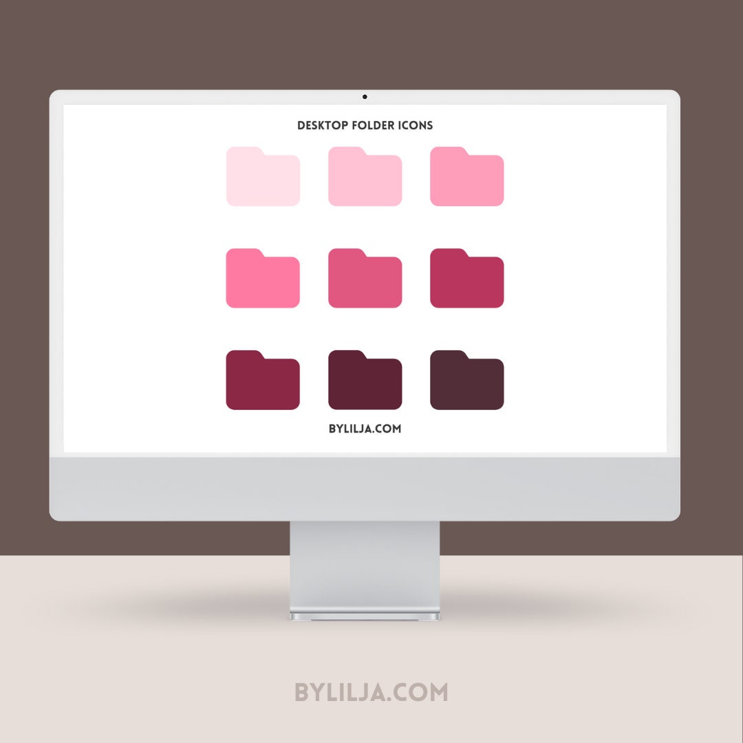 Pink Mac Folder Icons Desktop Folder Icons 9 PNG Files Etsy