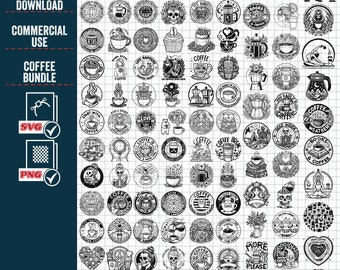 Coffee SVG PNG Mega Bundle, Funny Coffee Clipart (Digital Download)