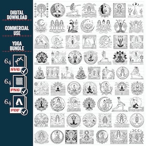 YOGA SVG Png MEGA Bundle, Yoga Donna Corpo svg, Citazioni Yoga, Enorme Meditazione Svg, File Yoga per Cricut, Mandala svg Spiritual svg Png Vettore,