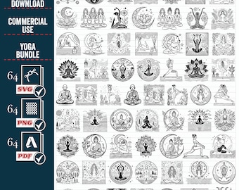 Yoga SVG Bundle, Woman Body, Mandala, Spiritual (Digital Download)