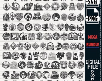 Cactus SVG Mega Bundle, Desert Landscape Clipart (Instant Download)