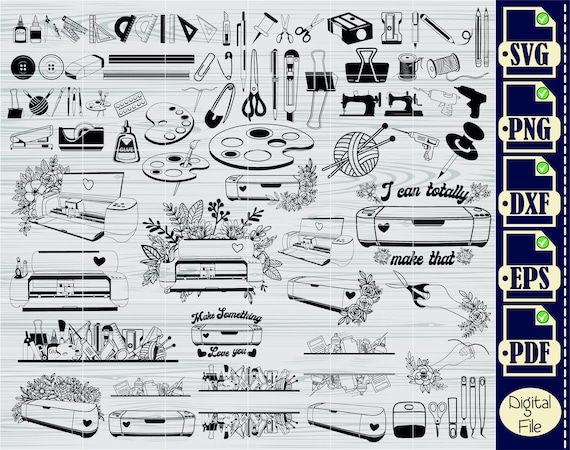 Crafting Tools SVG Clipart Bundle, Cricut & Silhouette Cut Files