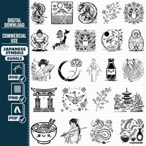 Japanese SVG Bundle, Japanese Symbols Svg, Japan File for Cricut, Japan ...