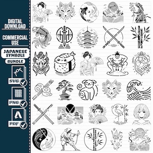 Japanese SVG Bundle, Japanese Symbols Svg, Japan File for Cricut, Japan ...