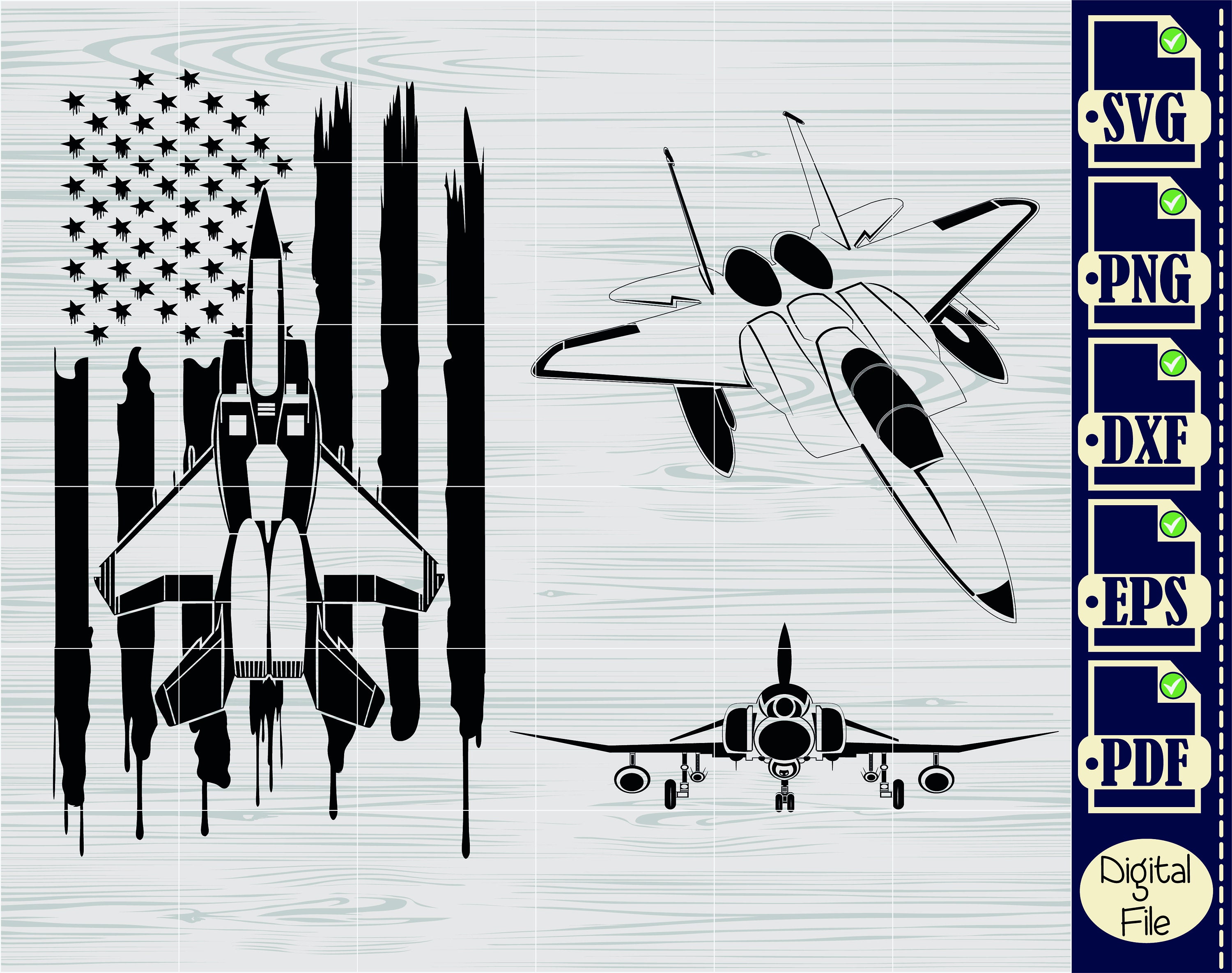 Jet File Jet Fighter SVG Bundle, Air Force Airplane Cut Files (digital File ...