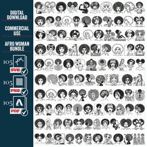 AFRO WOMAN SVG Png Mega Bundle, African Girl svg, Afro Girl Svg, Black Woman Svg, Black African, Afro Queen Svg, Cricut, Cut Files, Vector,