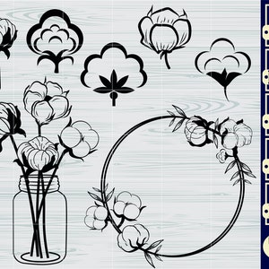 Cotton SVG File, Cotton Ball Svg, Cotton Branch Svg, Cotton Clipart ...