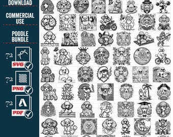トイプードルのラインアートデザイン | svg png dxf eps pdf ベクター