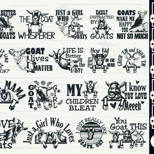 Goat SVG Bundle, Goat SVG, Goat Clipart, Goat Cut Files For Silhouette, Files for Cricut, Goat Vector, Farm Animal Svg, Dxf, Png, Eps,Design