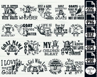 Goat SVG Bundle, Goat SVG, Goat Clipart, Goat Cut Files For Silhouette, Files for Cricut, Goat Vector, Farm Animal Svg, Dxf, Png, Eps,Design