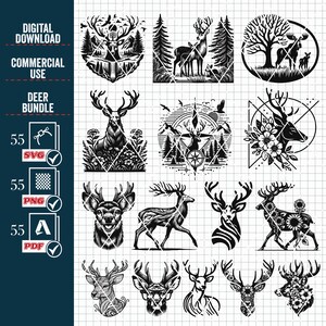 DEER SVG PNG Mega Bundle,#1, Deer in the Forest Svg, Moose Cut Files ...