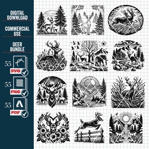DEER SVG PNG Mega Bundle,#1, Deer in the Forest Svg, Moose Cut Files ...