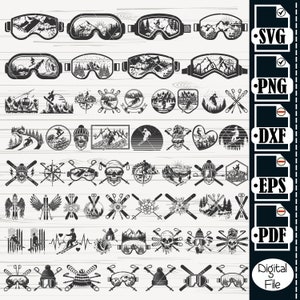 Skiing SVG Mega Bundle,#2, Skiing SVG, Skis Svg, Ski Svg, Skiing Clipart, Cut Files For Silhouette, Files for Cricut, Vector, Design, Svg