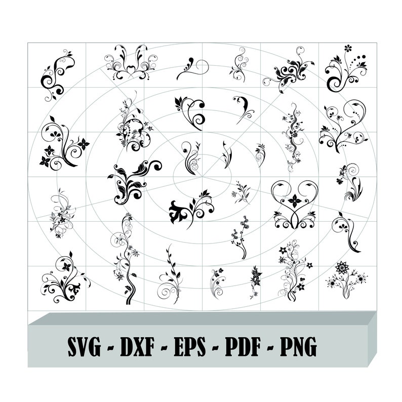 Download Clip Art Art Collectibles Svg Png Files For Cricut Vector Clipart Dxf Swirls Svg Cut Files For Silhouette Design Eps Decorative Vine Ornaments Svg Vine Svg