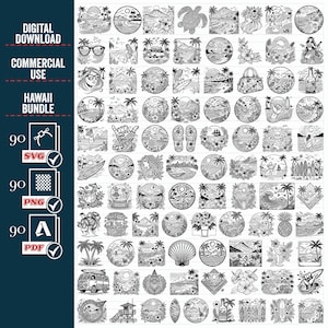 HAWAII SVG Png MEGA Bundle, svg havaiano, Sinais de citações havaianas, Aloha svg, Palmeira svg, Arquivo de corte de praia, Arquivo havaiano Luau svg para Cricut