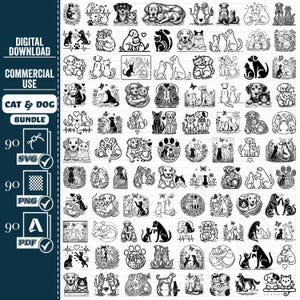 KATZE und Hund SVG, Katze und Hund Clipart, Katze und Hund Svg Cut-Dateien für Cricut, Haustier Besitzer geschnitten