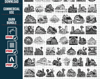 Floral Barn SVG Mega Bundle, Farmhouse Vector Cut Files (Digital Download)