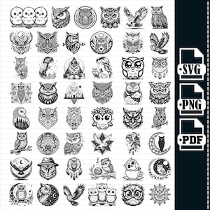 Eule SVG, Eule SVG Bundle, Eule geschnitten Dateien für Silhouette, Blumen Eule Clipart, Dateien für Cricut, Eulen-Design, Eule Vektor, Eule Mandala Png,