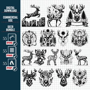DEER SVG PNG Mega Bundle,#1, Deer in the Forest Svg, Moose Cut Files ...