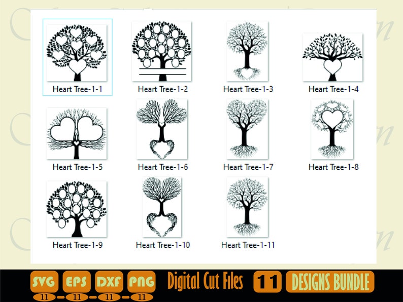 Tree With Heart SVG Heart Tree SVG Tree With Roots Clipart | Etsy