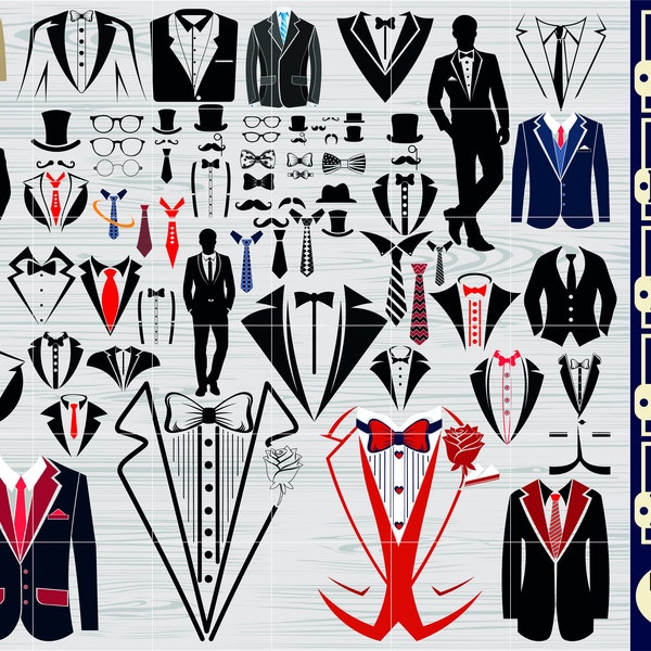 Tuxedo SVG Bundle, Tuxedo SVG, Suit clipart, Suit bundle svg, Tuxedo cut file, Tuxedo Clipart, Tuxedo vector, Wedding svg, Cart Suit Svg