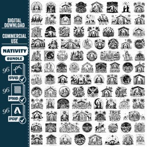Nativity SVG Bundle, Cut File, Cricut, Commercial use, Nativity SVG, Christmas SVG, Christmas Decoration, Clip art, Vector, Baby Jesus png,