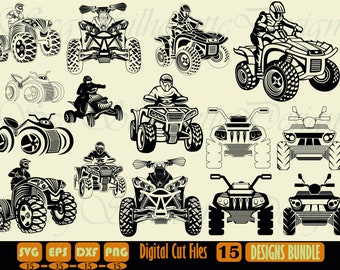 ATV Svg Files, Wheeler Svg, ATV Motocross Svg, ATV Clipart, Cut Files For Silhouette, Files for Cricut, Vector, Design, Svg, Dxf, Png, Eps