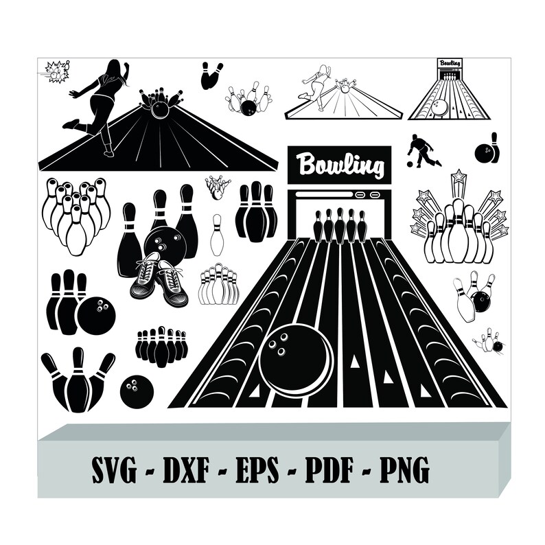 Cut Files For Silhouette Dxf Bowling SVG Bundle Bowling Vector Bowling Kegel SVG Bowling Clipart Files for Cricut Svg Eps,Desig Png