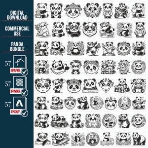LEUKE PANDA SVG png megabundel, panda Svg schattige panda clipart bloemen panda shirt bestand, panda mok bestand, panda sticker, panda cadeau bestand, panda,