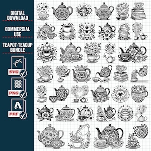 Théière SVG, SVG de tasse de thé, théière fleurs svg, fleurs de tasse de thé, fichier svg thé, théière svg floral, tasse de thé florale, tasse à café, tasse de thé coupe fichier