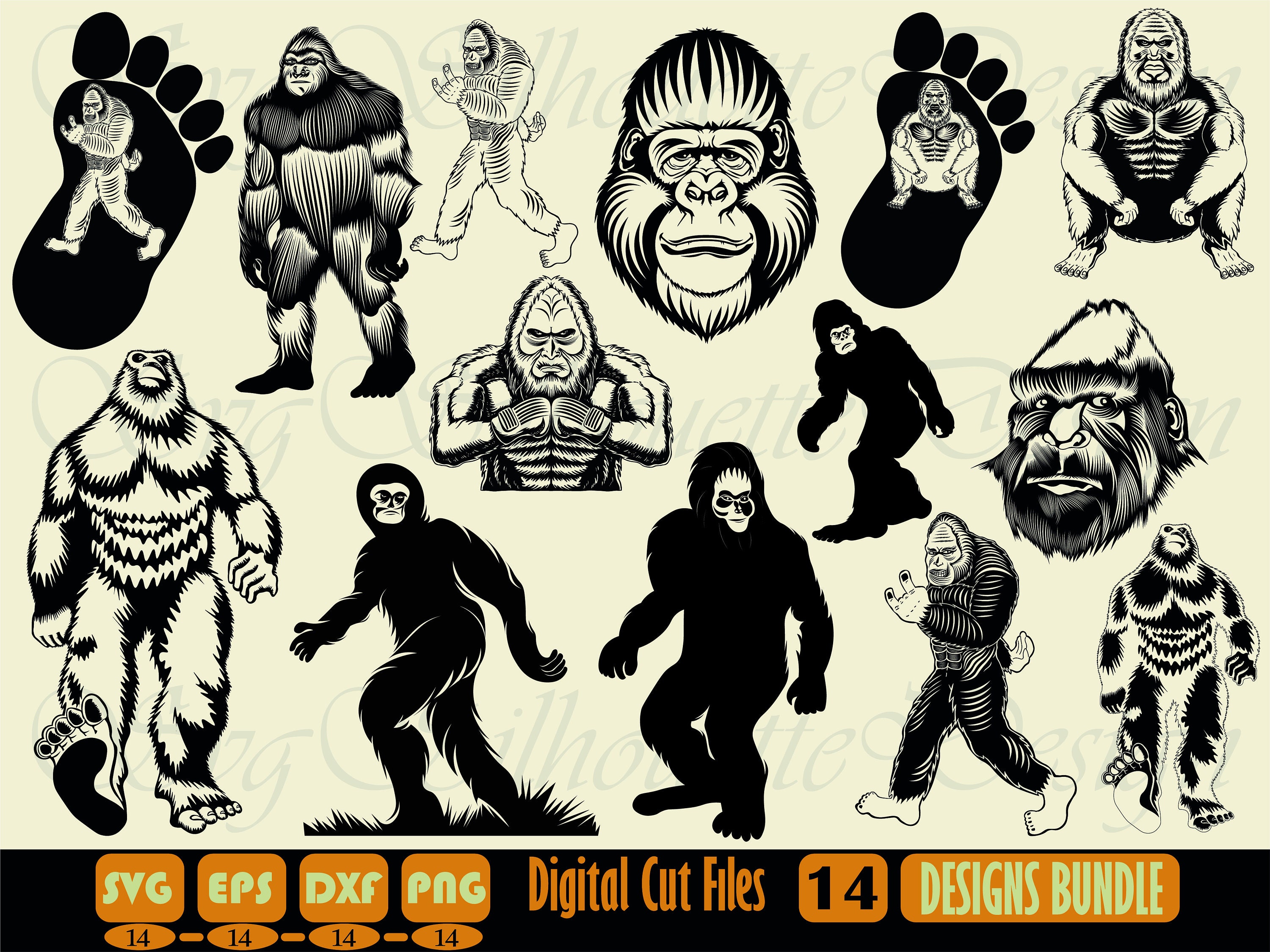 Bigfoot SVG Bigfoot Clipart Bigfoot SVG Bundle Bigfoot Cut | Etsy