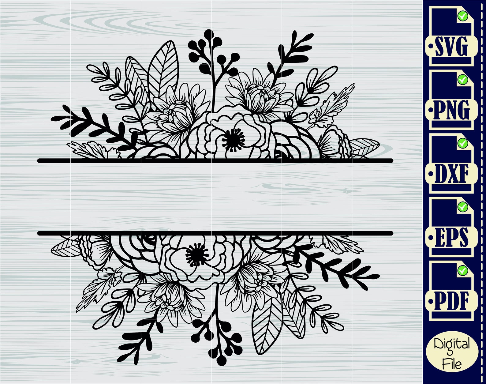 Floral Frame Monogram SVG, Flower Border Cut File (digital Download) - Etsy