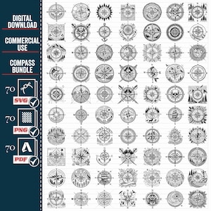 Kompas SVG PNG-bundel, nautisch kompas svg, kompas png, kompas clipart, kompas vector, kompas gesneden bestanden, commercieel gebruik, cricut, pdf,