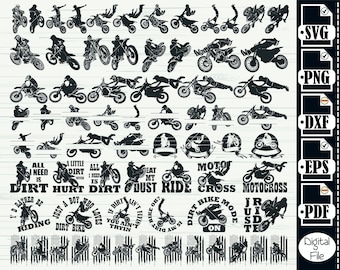 Motocross Rider SVG Bundle, Dirt Bike Clipart (Digital Download)