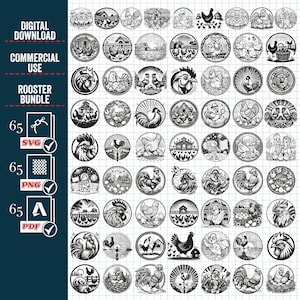Hahn SVG PNG Mega Bundle, #2, Floral Huhn geschnitten Datei, Floral Hahn Clipart, Hahn schneiden Dateien, Huhn Silhouette, Hahn Vektor, Henne Dekor