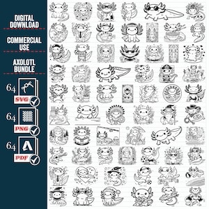AXOLOTL SVG Png Mega Bundle, süßes Axolotl Kunst, Axolotl png, Axolotl Vektor, Axolotl Clipart, süßes Axolotl svg, Axolotl Kunst, Axolotl Design