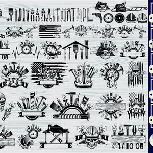 Timmerman Svg, timmerman schedel Svg, bouwer Svg, aannemer Svg, reparateur Svg, Clipart, bestanden voor Cricut, gesneden bestanden voor silhouet, Png