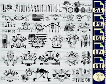 Carpenter Svg, Carpenter Skull Svg, Builder Svg, Contractor Svg, Repairman Svg, Clipart, Files for Cricut, Cut Files For Silhouette, Png