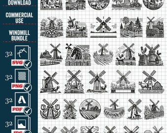 Windmill SVG Bundle, Farmhouse Decor (Digital Download)